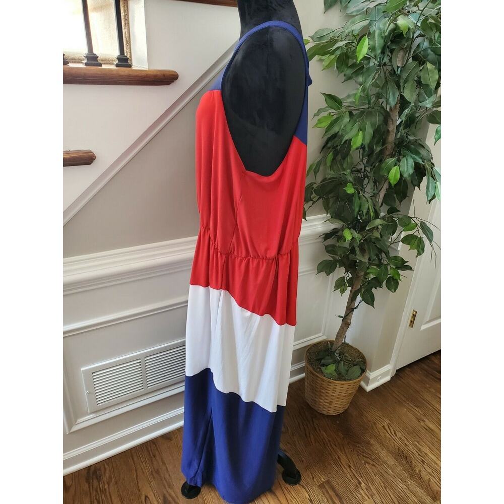Rouge Women's Multicolor Polyester Round Neck Sleeveless Long Maxi Dress Size 2X - Picture 7 of 12